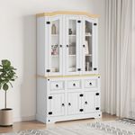 Casa si Gradina - Mobilier - Comode si corpuri - Corpuri bucatarie - Dulap inalt Corona, alb, 112x43x196 cm, lemn masiv pin mexican - Infinity.ro