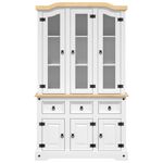 Casa si Gradina - Mobilier - Comode si corpuri - Corpuri bucatarie - Dulap inalt Corona, alb, 112x43x196 cm, lemn masiv pin mexican - Infinity.ro