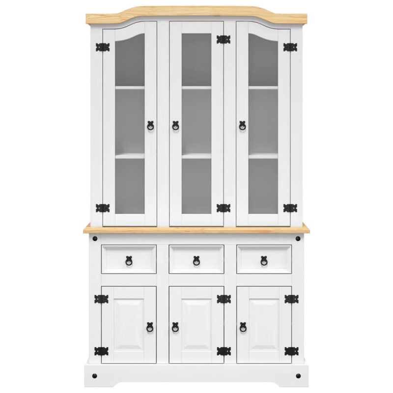Casa si Gradina - Mobilier - Comode si corpuri - Corpuri bucatarie - Dulap inalt Corona, alb, 112x43x196 cm, lemn masiv pin mexican - Infinity.ro