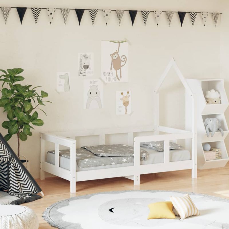 Casa si Gradina - Mobilier - Mobilier copii - Patuturi copii - Cadru de pat pentru copii, alb, 70x140 cm, lemn masiv de pin - Infinity.ro