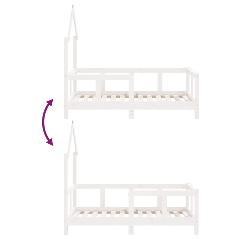 Casa si Gradina - Mobilier - Mobilier copii - Patuturi copii - Cadru de pat pentru copii, alb, 70x140 cm, lemn masiv de pin - Infinity.ro