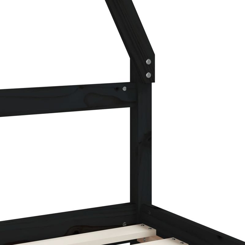 Casa si Gradina - Mobilier - Mobilier copii - Patuturi copii - Cadru de pat copii cu sertare, negru, 90x200 cm, lemn masiv pin - Infinity.ro