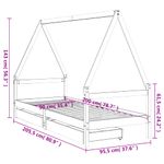 Casa si Gradina - Mobilier - Mobilier copii - Patuturi copii - Cadru de pat copii cu sertare, negru, 90x200 cm, lemn masiv pin - Infinity.ro