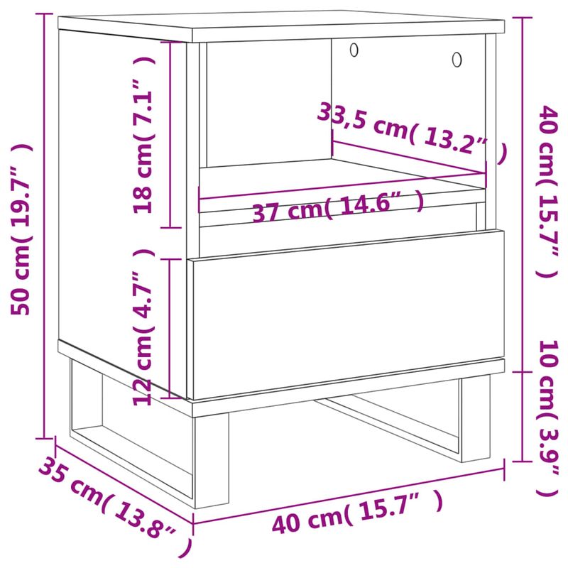 Casa si Gradina - Mobilier - Comode si corpuri - Noptiere - Noptiere, 2 buc., stejar sonoma, 40x35x50 cm, lemn compozit - Infinity.ro