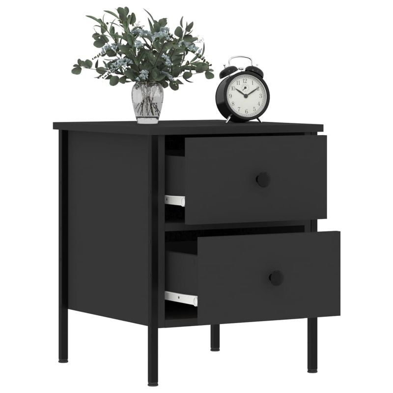 Casa si Gradina - Mobilier - Comode si corpuri - Noptiere - Noptiere, 2 buc., negru, 40x42x50 cm, lemn compozit - Infinity.ro