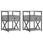 Casa si Gradina - Mobilier - Comode si corpuri - Noptiere - Noptiere, 2 buc., gri sonoma, 40x42x55 cm, lemn prelucrat - Infinity.ro