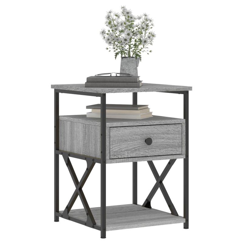 Casa si Gradina - Mobilier - Comode si corpuri - Noptiere - Noptiere, 2 buc., gri sonoma, 40x42x55 cm, lemn prelucrat - Infinity.ro