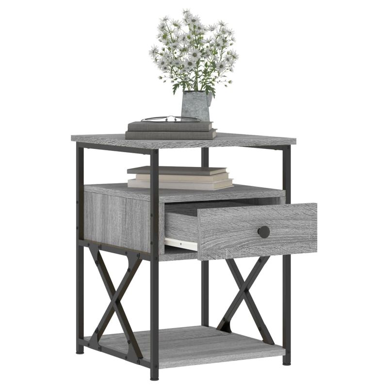 Casa si Gradina - Mobilier - Comode si corpuri - Noptiere - Noptiere, 2 buc., gri sonoma, 40x42x55 cm, lemn prelucrat - Infinity.ro