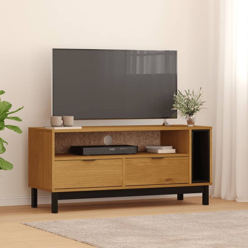 Casa si Gradina - Mobilier - Comode si corpuri - Comode - Dulap TV „FLAM” 110x40x50 cm, lemn masiv de pin - Infinity.ro