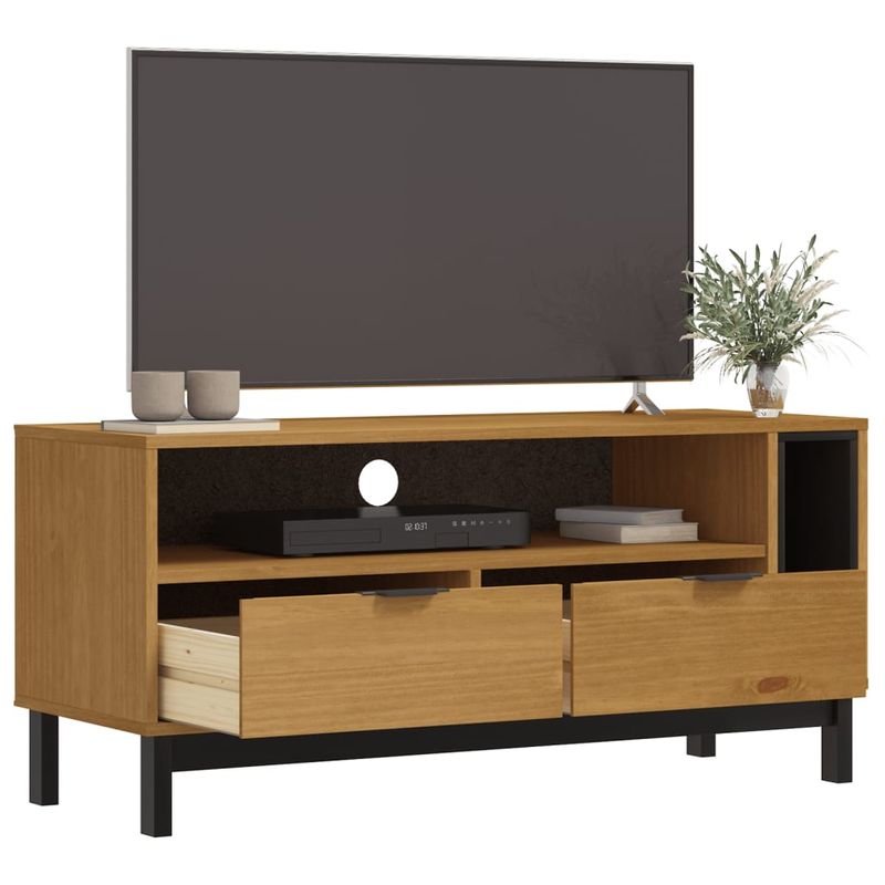 Casa si Gradina - Mobilier - Comode si corpuri - Comode - Dulap TV „FLAM” 110x40x50 cm, lemn masiv de pin - Infinity.ro