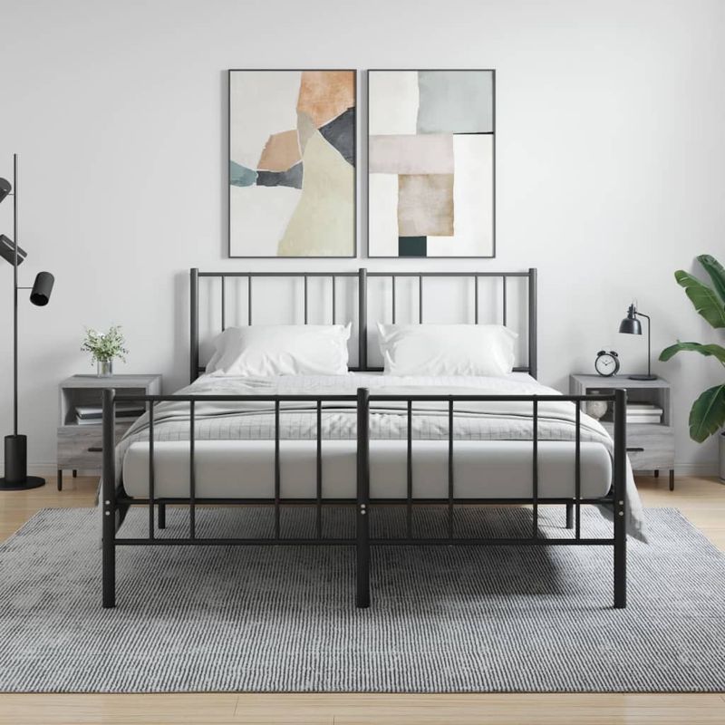 Casa si Gradina - Mobilier - Comode si corpuri - Noptiere - Noptiere, 2 buc., gri sonoma, 40x35x47,5 cm, lemn compozit - Infinity.ro