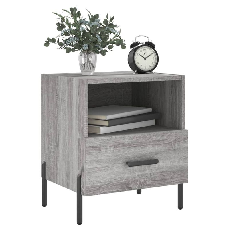 Casa si Gradina - Mobilier - Comode si corpuri - Noptiere - Noptiere, 2 buc., gri sonoma, 40x35x47,5 cm, lemn compozit - Infinity.ro