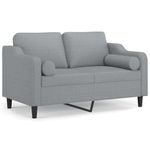 Casa si Gradina - Mobilier - Canapele si coltare - Canapele - Canapea cu 2 locuri cu pernute, gri deschis, 120 cm, textil - Infinity.ro