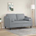 Casa si Gradina - Mobilier - Canapele si coltare - Canapele - Canapea cu 2 locuri cu pernute, gri deschis, 120 cm, textil - Infinity.ro
