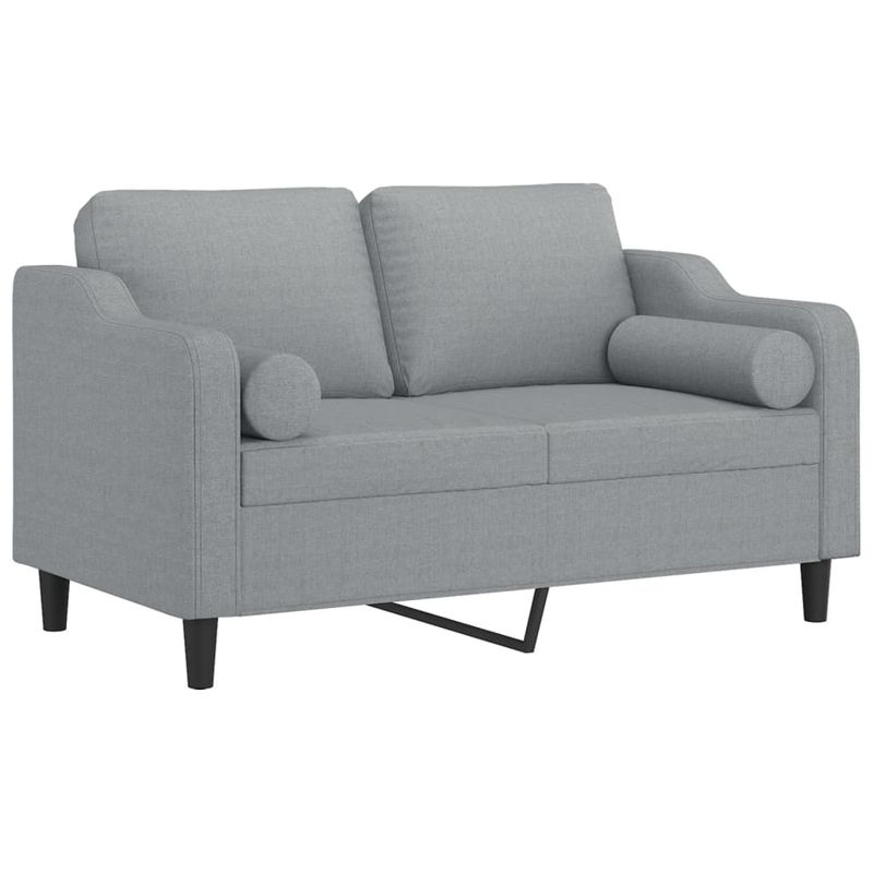 Casa si Gradina - Mobilier - Canapele si coltare - Canapele - Canapea cu 2 locuri cu pernute, gri deschis, 120 cm, textil - Infinity.ro