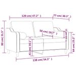 Casa si Gradina - Mobilier - Canapele si coltare - Canapele - Canapea cu 2 locuri cu pernute, gri deschis, 120 cm, textil - Infinity.ro
