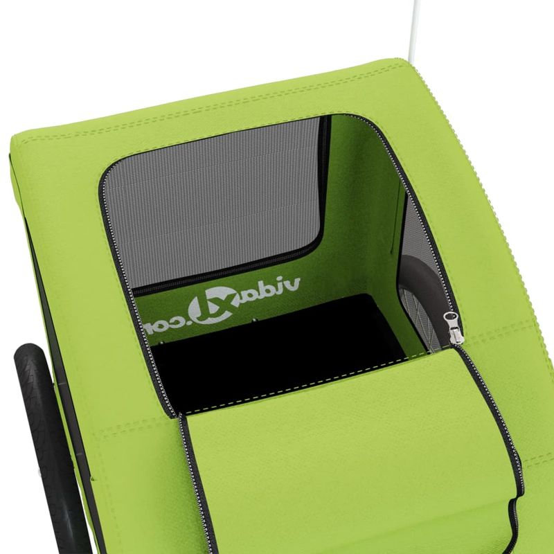 Petshop - Accesorii petshop - Culcusuri si custi - Genti si articole transport - Remorca de bicicleta animale companie, verde textil oxford/fier, mărime 125x63x66 cm - Infinity.ro