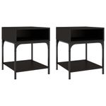 Casa si Gradina - Mobilier - Comode si corpuri - Noptiere - Noptiere, 2 buc., negru, 40x41x50 cm, lemn compozit - Infinity.ro