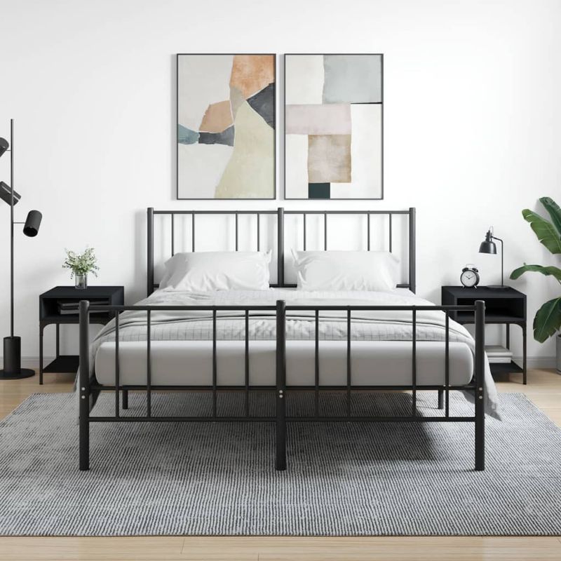 Casa si Gradina - Mobilier - Comode si corpuri - Noptiere - Noptiere, 2 buc., negru, 40x41x50 cm, lemn compozit - Infinity.ro