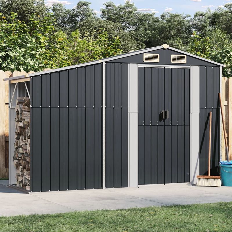 Casa si Gradina - Gradina si terasa - Casute de gradina - Sopron de gradina, antracit, 277x93x179 cm, otel galvanizat - Infinity.ro