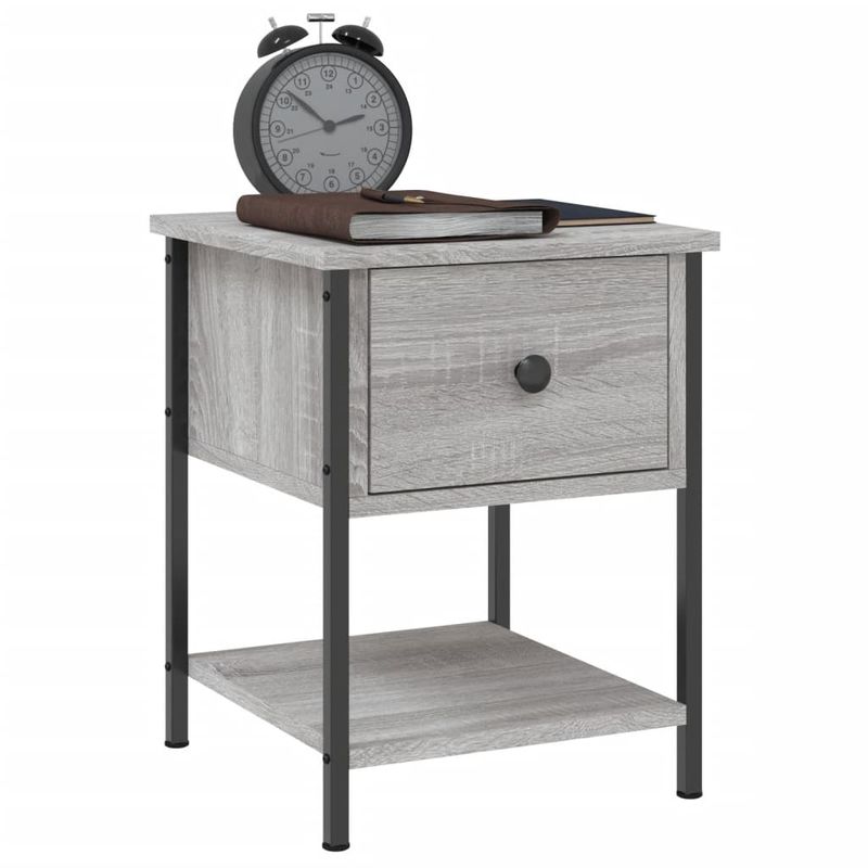 Casa si Gradina - Mobilier - Comode si corpuri - Noptiere - Noptiere, 2 buc., gri sonoma, 34x35,5x45 cm, lemn compozit - Infinity.ro