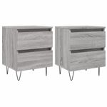 Casa si Gradina - Mobilier - Comode si corpuri - Noptiere - Noptiere, 2 buc., gri sonoma, 40x35x50 cm, lemn compozit - Infinity.ro