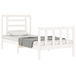 Casa si Gradina - Mobilier - Paturi si accesorii - Paturi - Cadru de pat cu tablie single mic, alb, lemn masiv - Infinity.ro