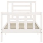 Casa si Gradina - Mobilier - Paturi si accesorii - Paturi - Cadru de pat cu tablie single mic, alb, lemn masiv - Infinity.ro