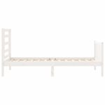 Casa si Gradina - Mobilier - Paturi si accesorii - Paturi - Cadru de pat cu tablie single mic, alb, lemn masiv - Infinity.ro