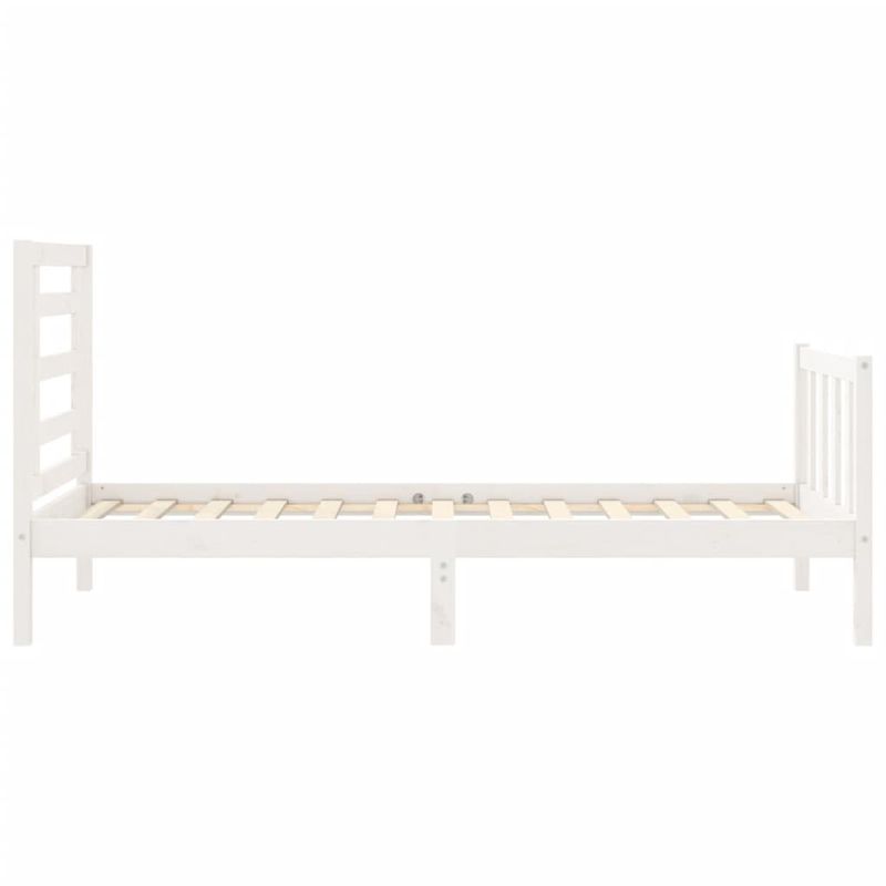 Casa si Gradina - Mobilier - Paturi si accesorii - Paturi - Cadru de pat cu tablie single mic, alb, lemn masiv - Infinity.ro
