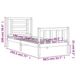 Casa si Gradina - Mobilier - Paturi si accesorii - Paturi - Cadru de pat cu tablie single mic, alb, lemn masiv - Infinity.ro