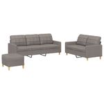 Casa si Gradina - Mobilier - Seturi de mobilier - Seturi living - Set de canapea cu perne, 3 piese, gri taupe, material textil - Infinity.ro