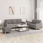 Casa si Gradina - Mobilier - Seturi de mobilier - Seturi living - Set de canapea cu perne, 3 piese, gri taupe, material textil - Infinity.ro