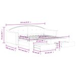Casa si Gradina - Mobilier - Paturi si accesorii - Paturi - Pat de zi cu extensie si sertare, gri inchis, 90x200 cm textil - Infinity.ro