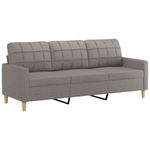 Casa si Gradina - Mobilier - Seturi de mobilier - Seturi living - Set de canapea cu perne, 3 piese, gri taupe, material textil - Infinity.ro