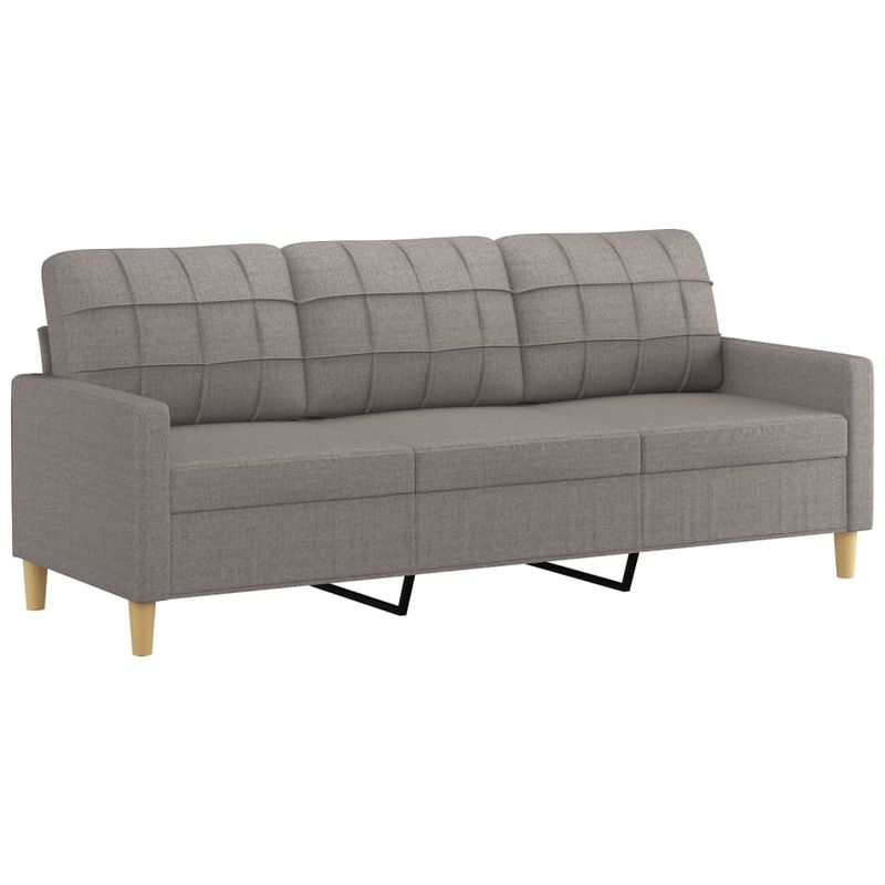 Casa si Gradina - Mobilier - Seturi de mobilier - Seturi living - Set de canapea cu perne, 3 piese, gri taupe, material textil - Infinity.ro
