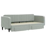 Casa si Gradina - Mobilier - Paturi si accesorii - Paturi - Pat de zi cu extensie si sertare, gri deschis 80x200 cm catifea - Infinity.ro