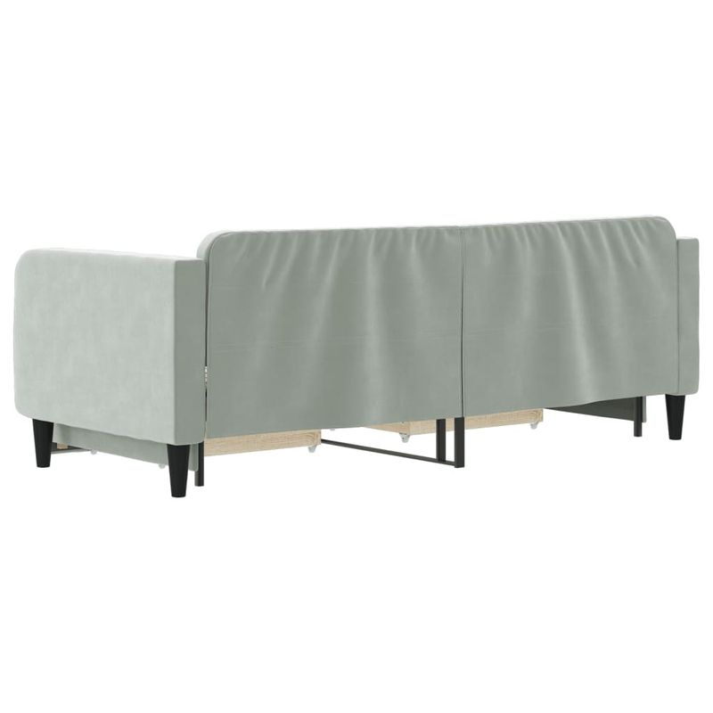 Casa si Gradina - Mobilier - Paturi si accesorii - Paturi - Pat de zi cu extensie si sertare, gri deschis 80x200 cm catifea - Infinity.ro