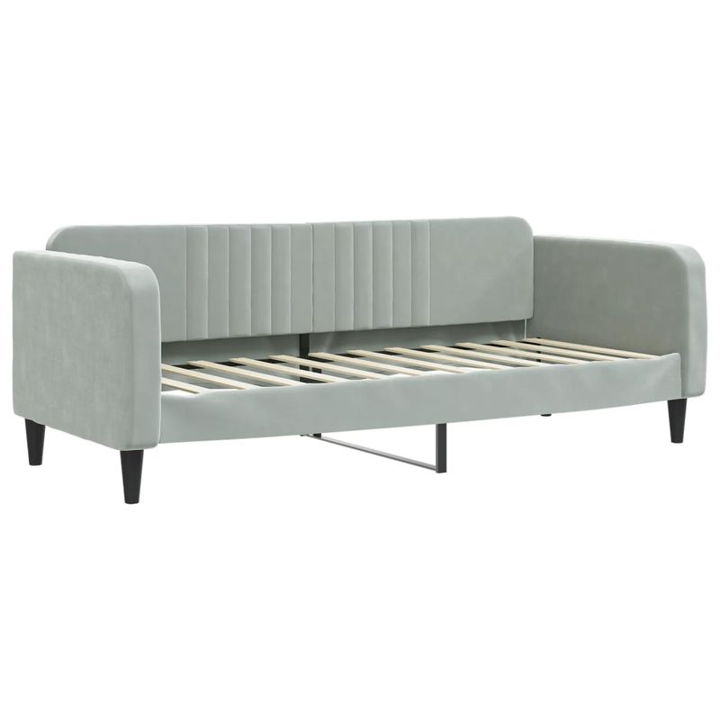 Casa si Gradina - Mobilier - Paturi si accesorii - Paturi - Pat de zi cu extensie si sertare, gri deschis 80x200 cm catifea - Infinity.ro