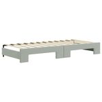 Casa si Gradina - Mobilier - Paturi si accesorii - Paturi - Pat de zi cu extensie si sertare, gri deschis 80x200 cm catifea - Infinity.ro