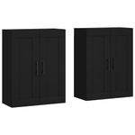 Casa si Gradina - Mobilier - Comode si corpuri - Comode - Dulapuri montate pe perete, 2 buc, negru, lemn prelucrat - Infinity.ro