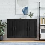 Casa si Gradina - Mobilier - Comode si corpuri - Comode - Dulapuri montate pe perete, 2 buc, negru, lemn prelucrat - Infinity.ro