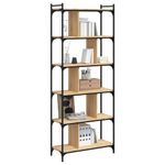 Casa si Gradina - Mobilier - Biblioteci si rafturi - Biblioteci - Biblioteca cu 6 niveluri, stejar sonoma, 76x32x192 cm, lemn - Infinity.ro