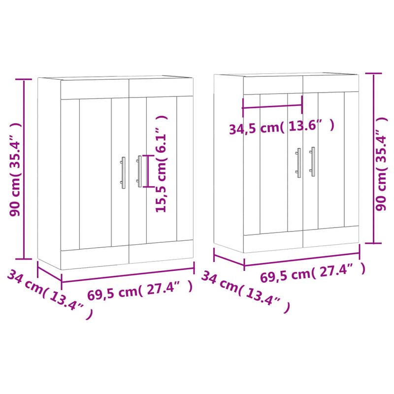 Casa si Gradina - Mobilier - Comode si corpuri - Comode - Dulapuri montate pe perete, 2 buc, negru, lemn prelucrat - Infinity.ro