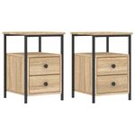 Casa si Gradina - Mobilier - Comode si corpuri - Noptiere - Noptiere, 2 buc., stejar sonoma, 34x35,5x50 cm, lemn compozit - Infinity.ro