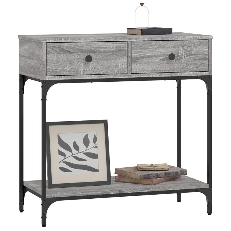 Casa si Gradina - Mobilier - Comode si corpuri - Console - Masa consola, gri sonoma, 75x34,5x75 cm, lemn prelucrat - Infinity.ro