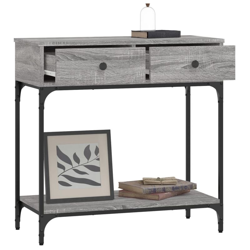 Casa si Gradina - Mobilier - Comode si corpuri - Console - Masa consola, gri sonoma, 75x34,5x75 cm, lemn prelucrat - Infinity.ro