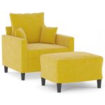 Casa si Gradina - Mobilier - Scaune si fotolii - Fotolii - Fotoliu canapea cu taburet, galben, 60 cm, catifea - Infinity.ro