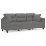 Casa si Gradina - Mobilier - Canapele si coltare - Canapele - Canapea cu 3 locuri si perne, gri inchis, 180 cm, microfibra - Infinity.ro