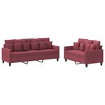 Casa si Gradina - Mobilier - Seturi de mobilier - Seturi living - Set canapea cu perne, 2 piese, rosu vin, material textil - Infinity.ro